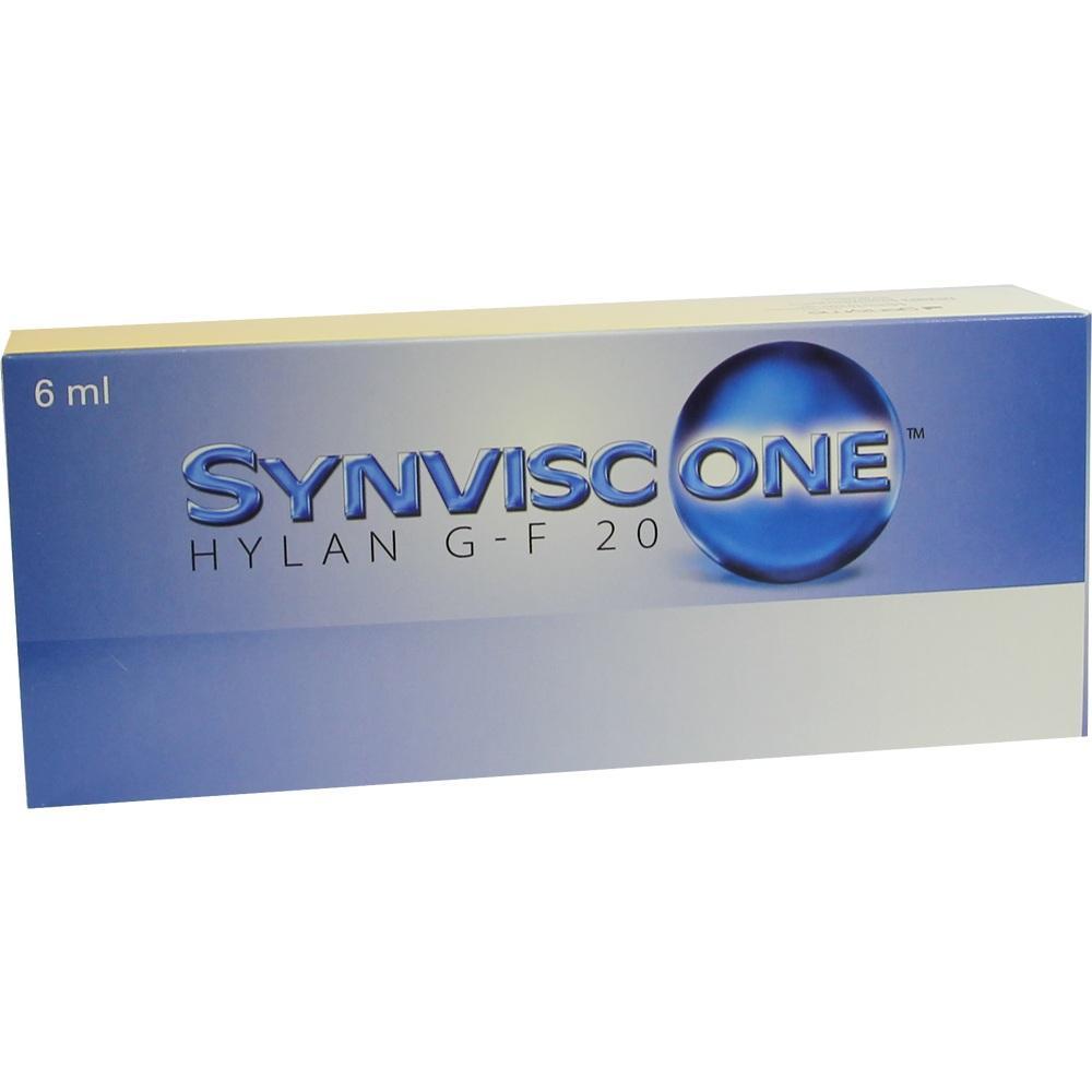Verpackung von Synvisc One, Hylan G-F 20, mit 6 ml Inhalt.